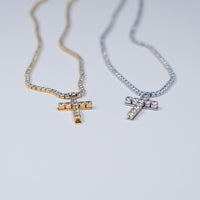 Collana tennis con croce