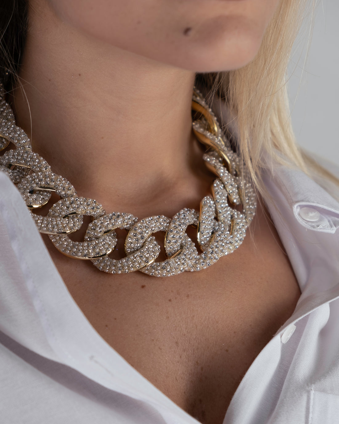 Collana Chain strass