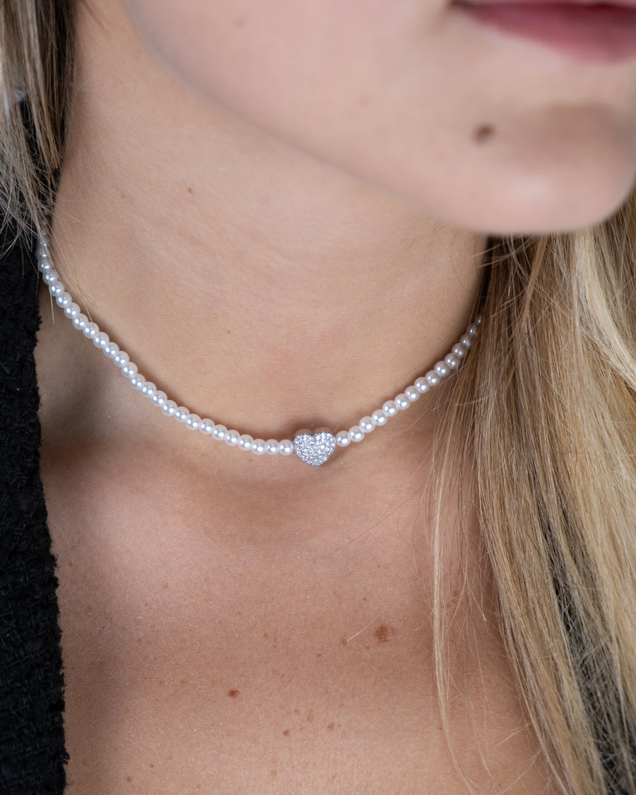 Choker Pearl-heart