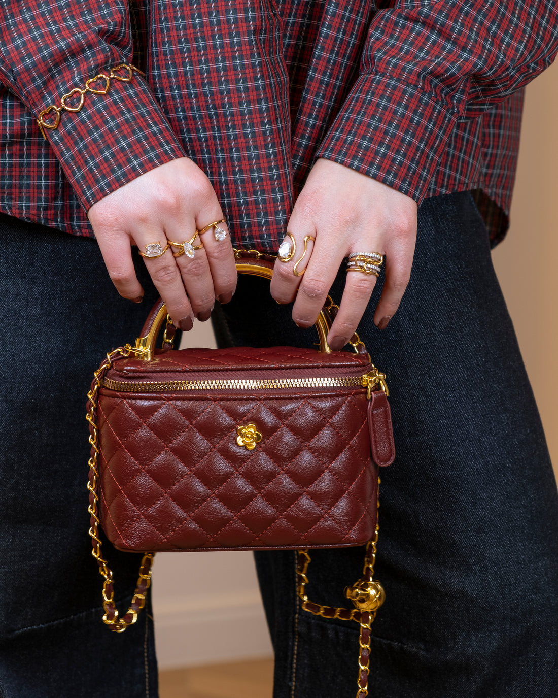 Borsa Camelia burgundy